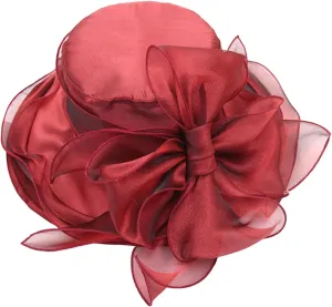 Women Church Tea Party Fascinator Kentucky Wedding Cloche Bowler Derby Dress Hats with Feathers Elegant Bucket Hat