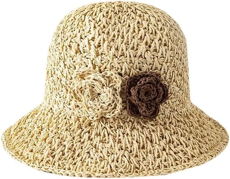 Women Flowers Hat Outdoor Beach Caps Outdoor Brim Hats