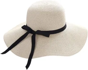 Women Ladies Floppy Beach Sun Foldable Cap New Summer Wide Brim Straw Hat Bucket Cap for Beach Fishing Hiking