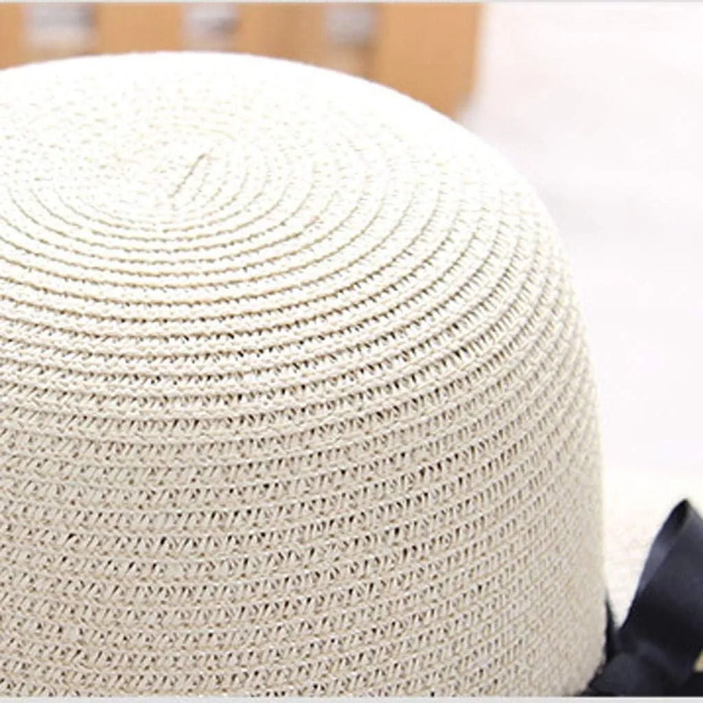 Women Ladies Floppy Beach Sun Foldable Cap New Summer Wide Brim Straw Hat Bucket Cap for Beach Fishing Hiking