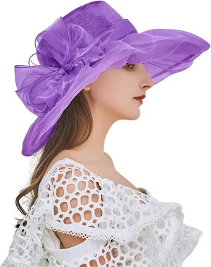 Women Summer Fascinators Hat Sun Church Wedding Hat Wide Brim Cocktail Tea Party Hat Women Fancy Hats