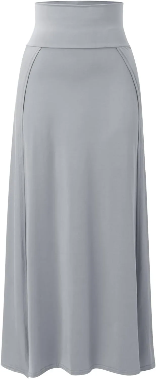 Womens Double Split Maxi Long Skirt Ladies Plain Basic Two Side Slit 4 22 Toddler Girls Skirt Pack