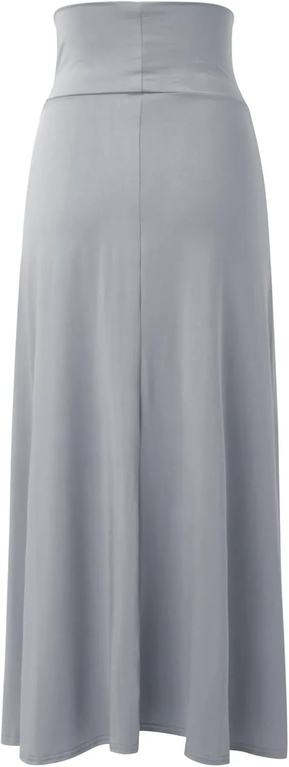 Womens Double Split Maxi Long Skirt Ladies Plain Basic Two Side Slit 4 22 Toddler Girls Skirt Pack
