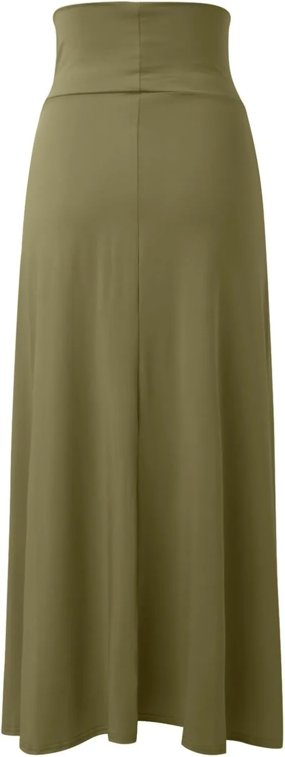 Womens Double Split Maxi Long Skirt Ladies Plain Basic Two Side Slit 4 22 Toddler Girls Skirt Pack