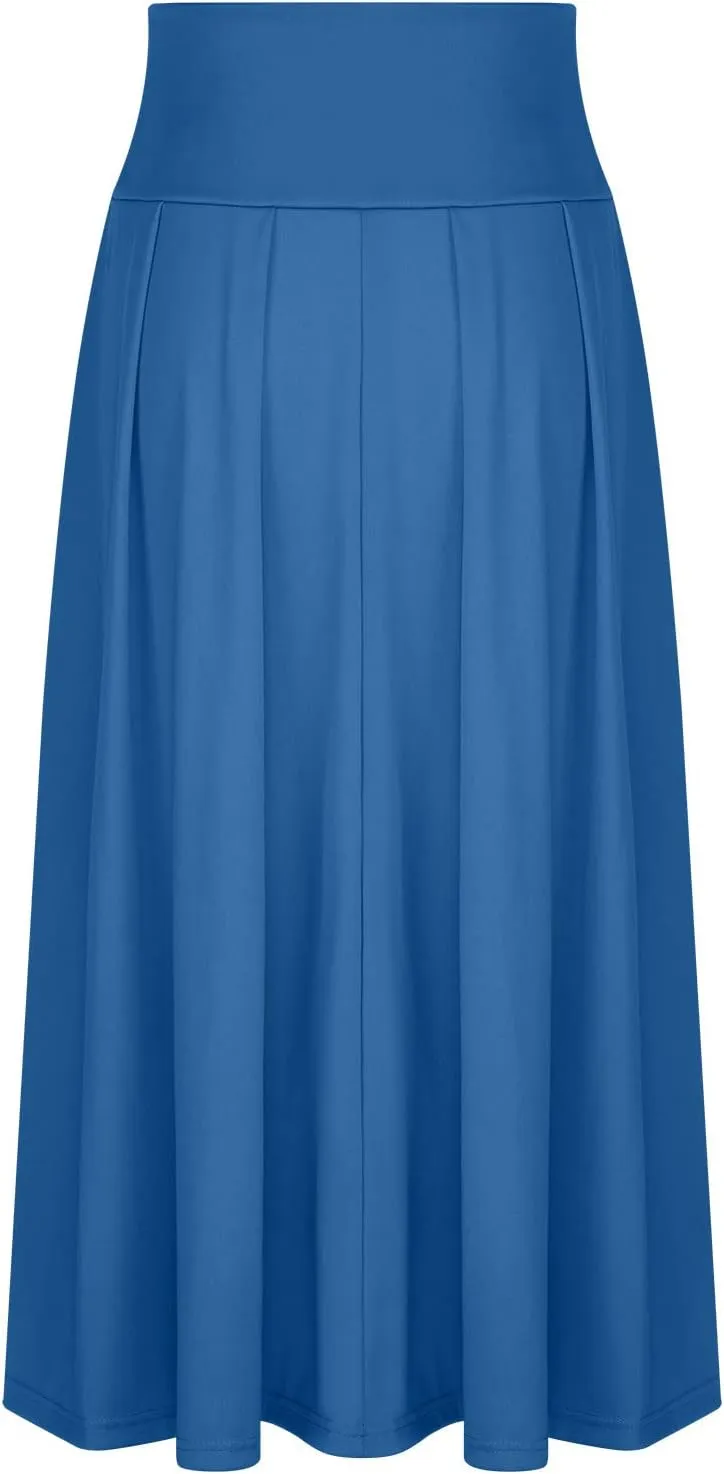 Women's Elegant High Waist Maxi Skirt Tie Front Pleated A-Line Skirts Loose Fit Flowy Dressy Skirt Summer Maxi Skirt