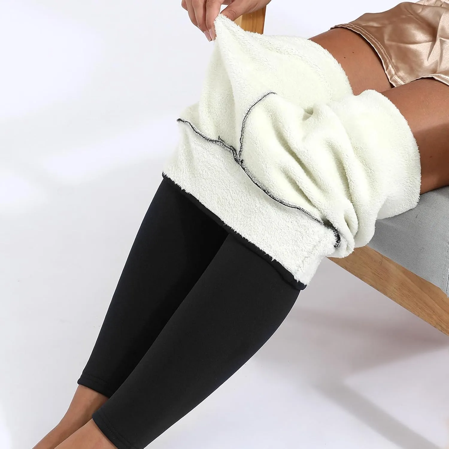 Women's Fleece Leggings Womens High Waist Leggings Exercise Wear Sports Plus Fleece Yoga Pants Long Pants