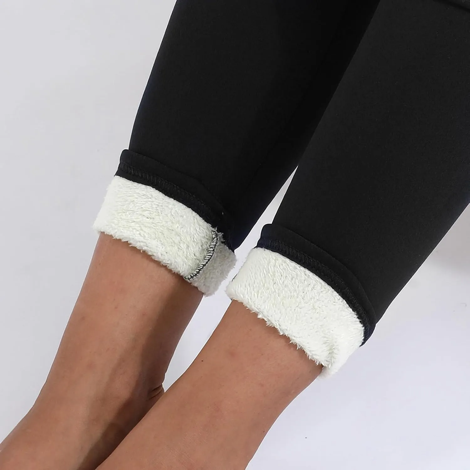 Women's Fleece Leggings Womens High Waist Leggings Exercise Wear Sports Plus Fleece Yoga Pants Long Pants