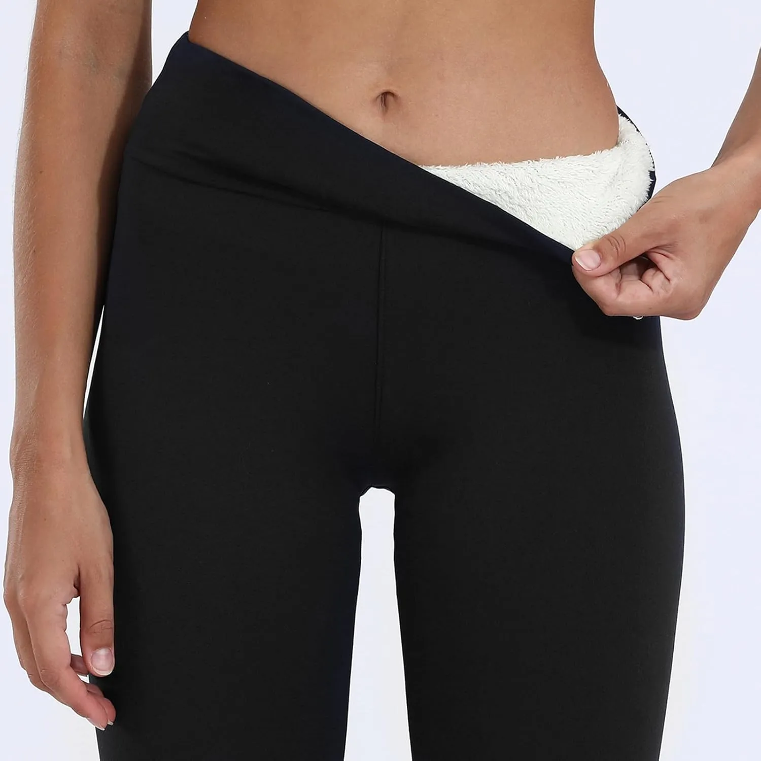 Women's Fleece Leggings Womens High Waist Leggings Exercise Wear Sports Plus Fleece Yoga Pants Long Pants