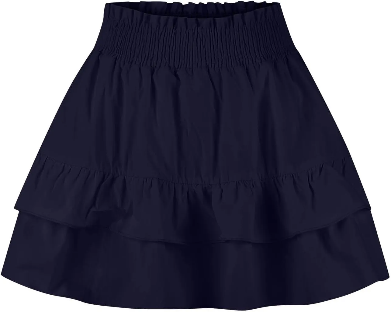 Womens High Waist Ruffle Mini Skirt Cute Tiered Short Skirt Causal Pleated Flowy Skirts Beach Vacation Flowy Skirt