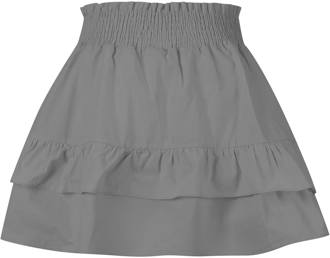 Womens High Waist Ruffle Mini Skirt Cute Tiered Short Skirt Causal Pleated Flowy Skirts Beach Vacation Flowy Skirt