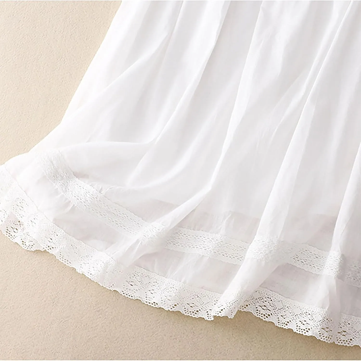Women's Lace Cotton Linen Skirt Waist A Line Beach Flowy Long Skirts Comfy Summer Vacation Outfits 2025