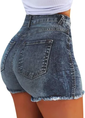 Womens Low Rise Jean Shorts Sexy Cute Ripped Booty Shorts Casual Summer Stretch Mini Shorts Low Waisted Denim Shorts