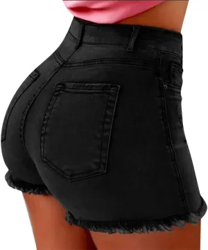 Womens Low Rise Jean Shorts Sexy Cute Ripped Booty Shorts Casual Summer Stretch Mini Shorts Low Waisted Denim Shorts
