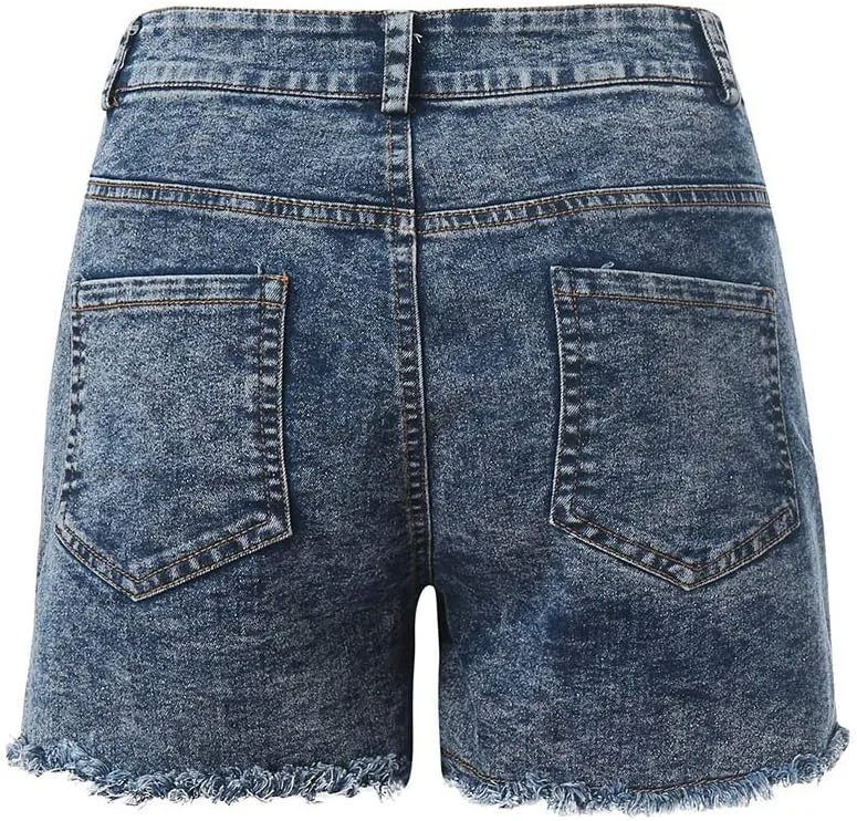 Womens Low Rise Jean Shorts Sexy Cute Ripped Booty Shorts Casual Summer Stretch Mini Shorts Low Waisted Denim Shorts