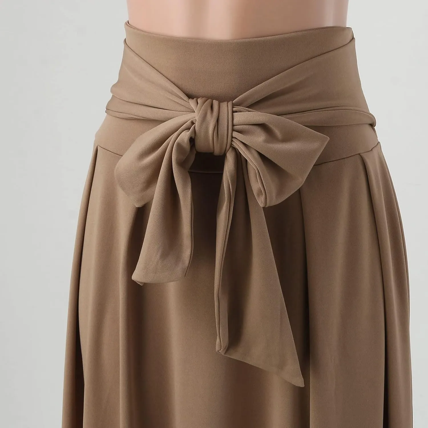 Womens Maxi Skirts Tie Front High Waisted Side Slit Irregular Summer Beach Boho Lightweight Elegant A-line Long Skirt