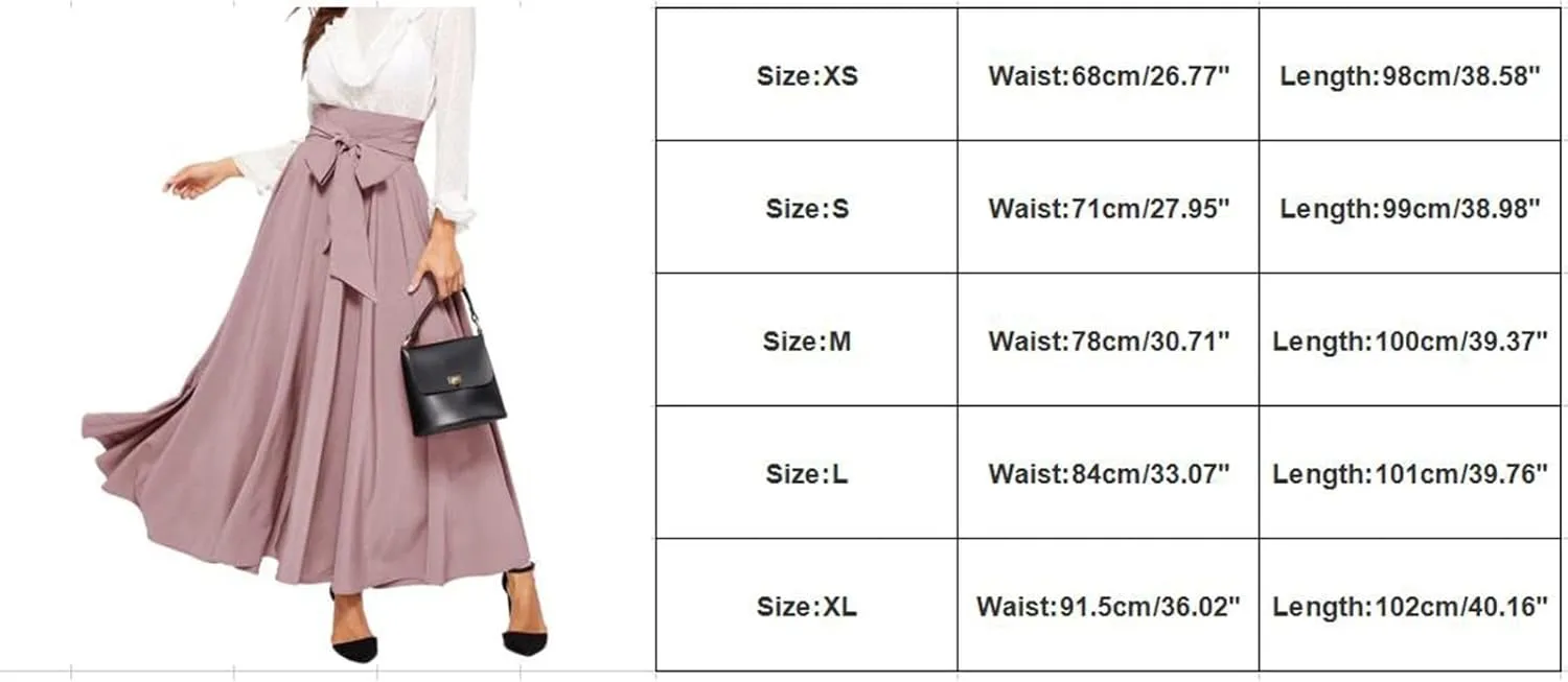 Womens Maxi Skirts Tie Front High Waisted Side Slit Irregular Summer Beach Boho Lightweight Elegant A-line Long Skirt