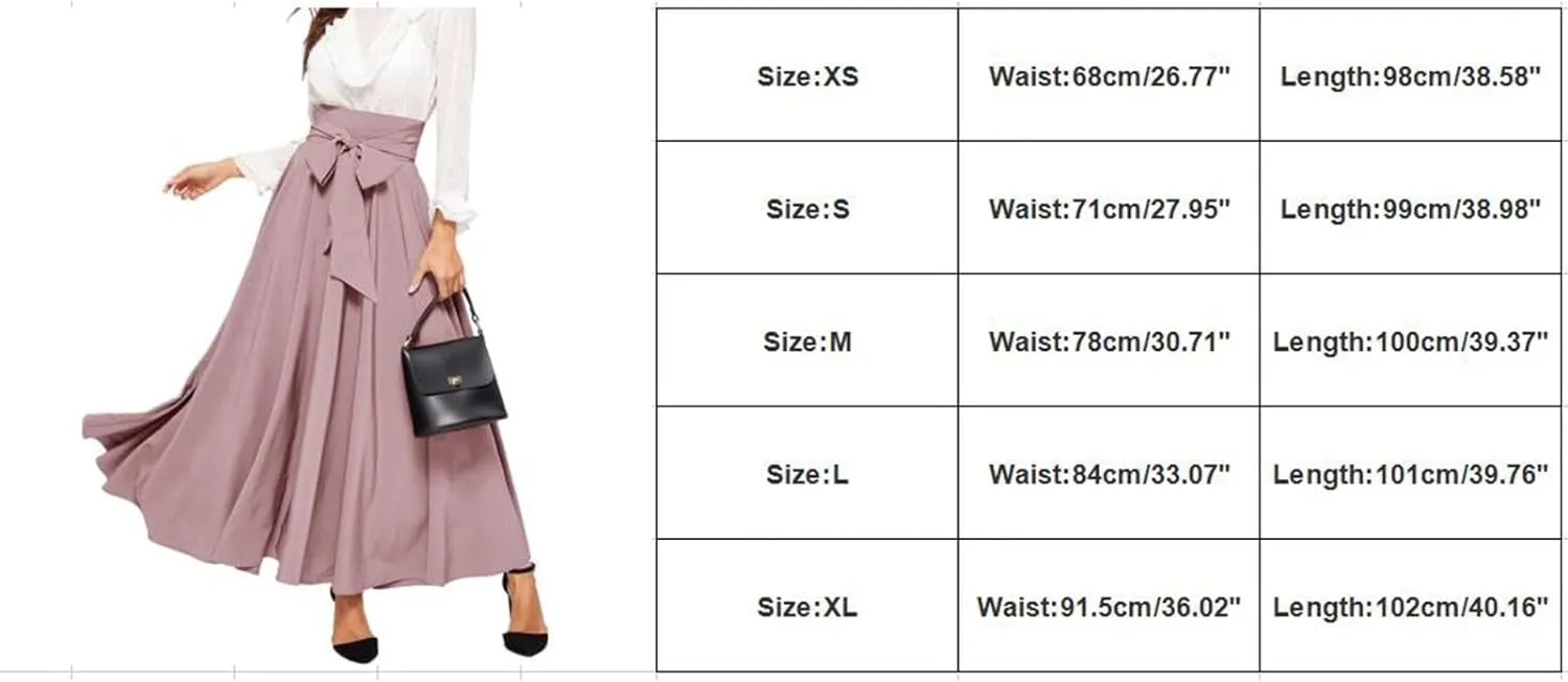 Womens Maxi Skirts Tie Front High Waisted Side Slit Irregular Summer Beach Boho Lightweight Elegant A-line Long Skirt
