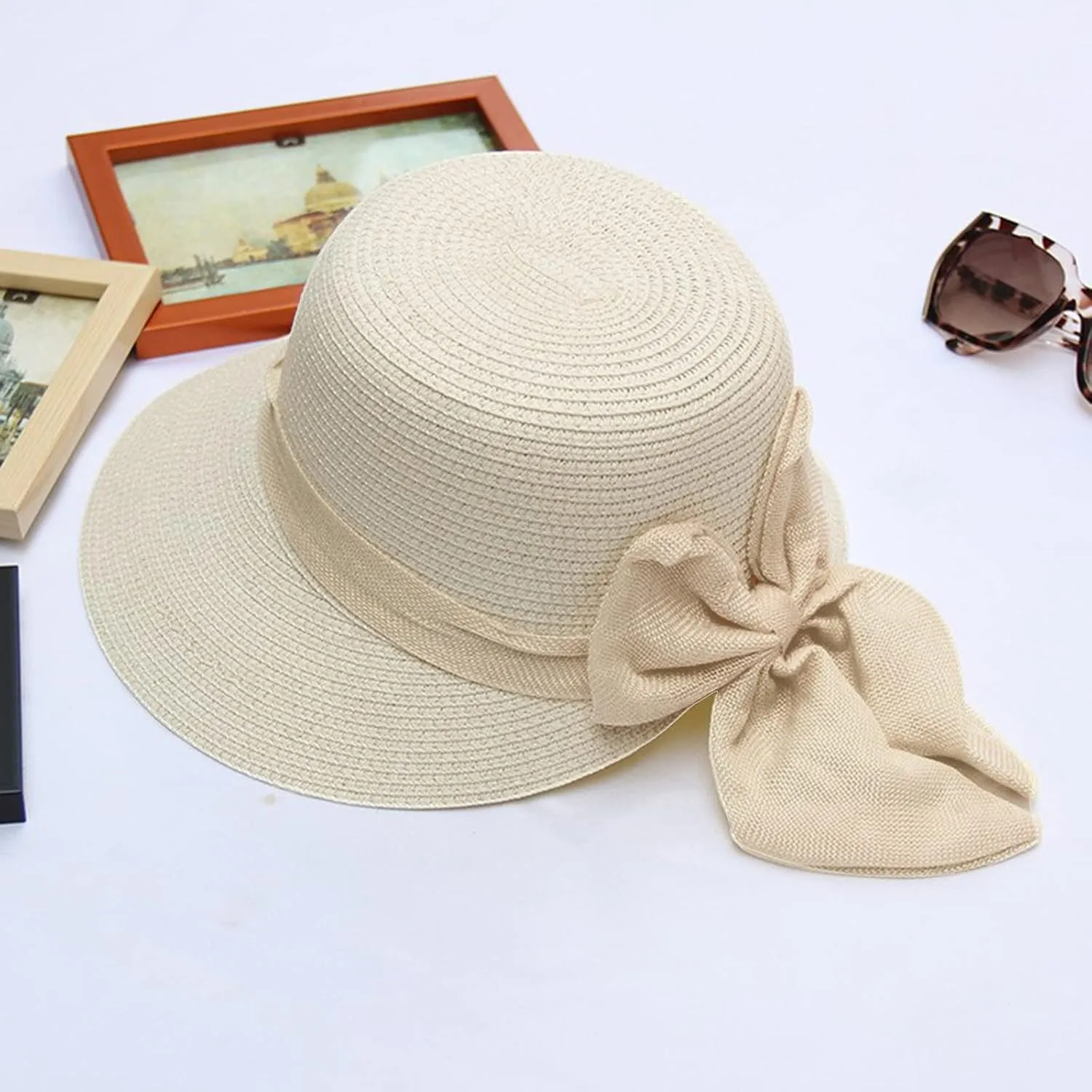 Womens Sun Hats UPF50  Wide Brim Summer Beach Hat for Women Foldable Travel Hat s Birthday Easter
