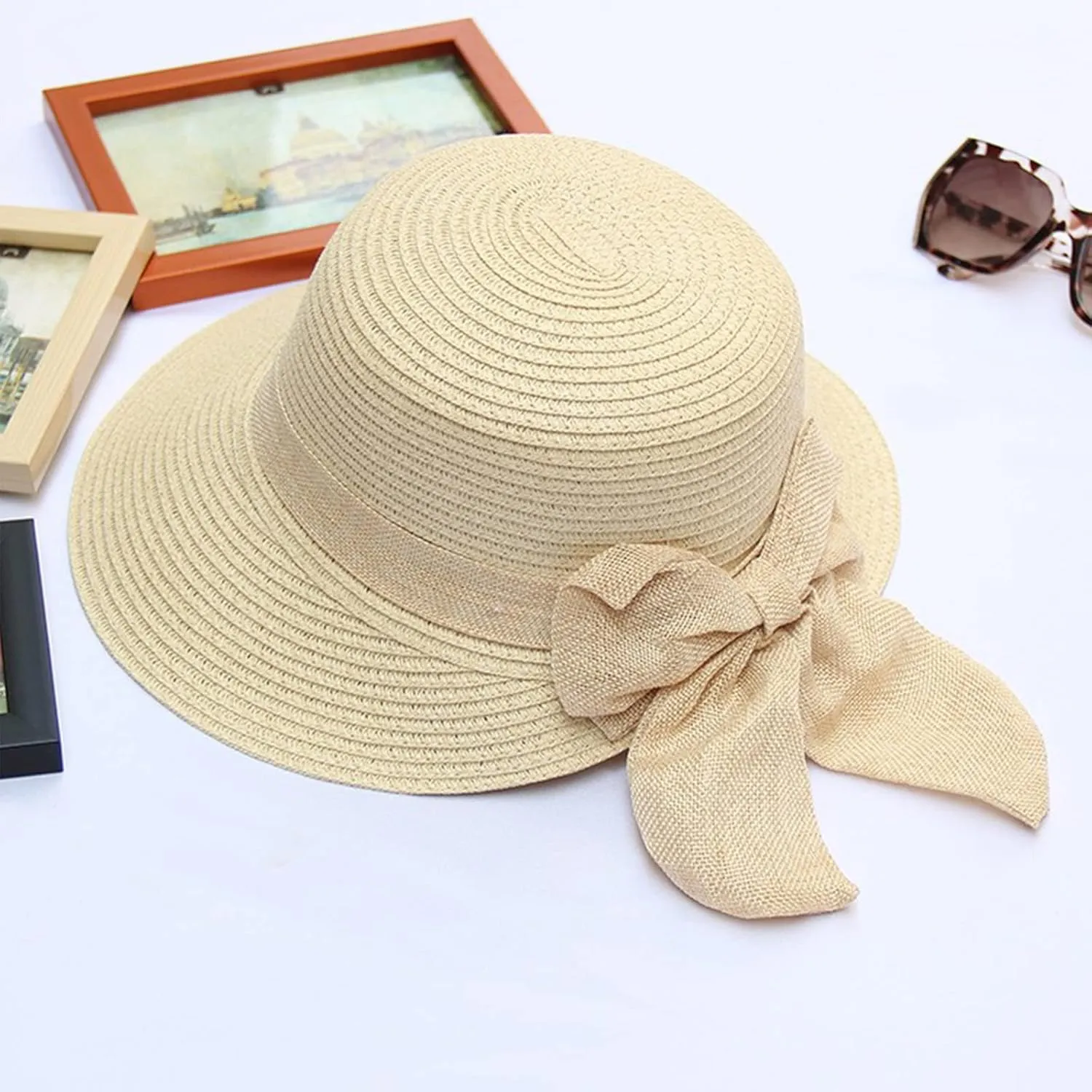 Womens Sun Hats UPF50  Wide Brim Summer Beach Hat for Women Foldable Travel Hat s Birthday Easter