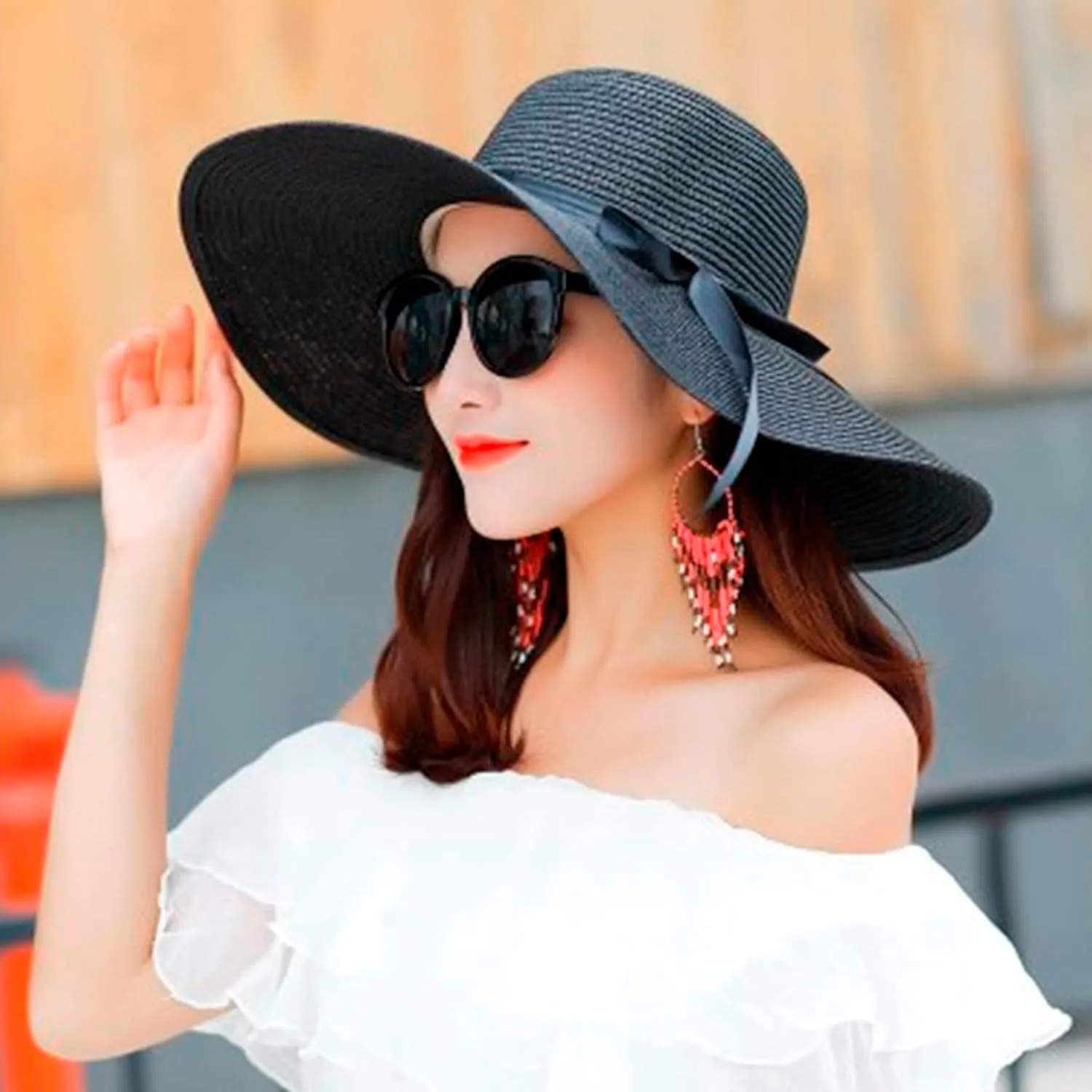 Womens Sun Straw Hat Straw Hats for Women Straw Panama Hat Wide Brim Beach Hat Casual Hat