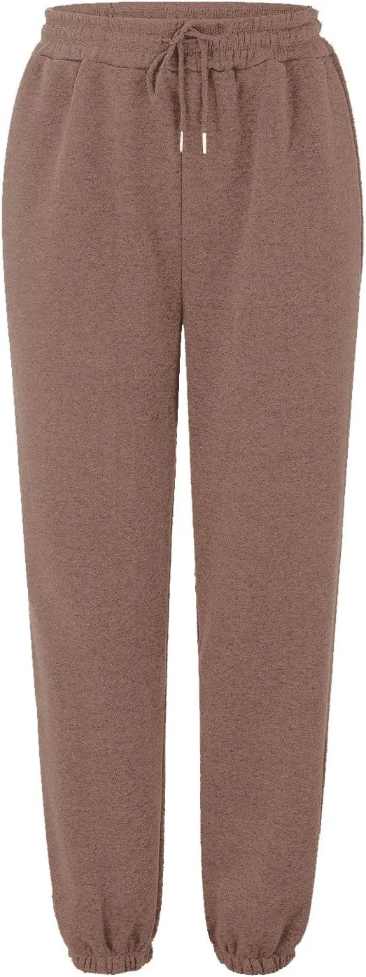 Women's Sweatpants with Pockets Fall Winter Warm High Waisted Drawstring Lounge Sweat Pants Baggy Running Joggers
