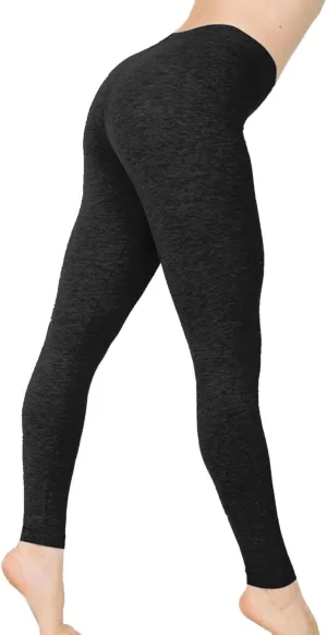 Women's Thick Yoga Soft Cotton Blend High Waist Workout Leggings with Tummy Control Compression