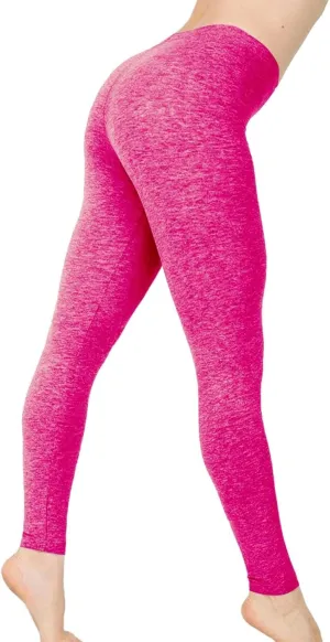 Women's Thick Yoga Soft Cotton Blend High Waist Workout Leggings with Tummy Control Compression