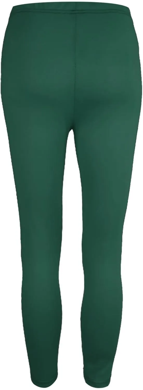 Women's Thick Yoga Soft Cotton Blend High Waist Workout Leggings with Tummy Control Compression