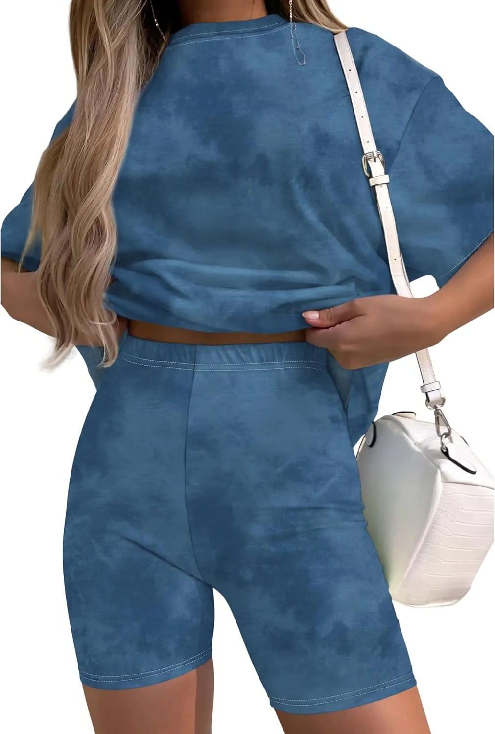 Women's Tie-Dye Set Two-Piece Outfits Summer - Casual Two Piece Short Set Short Sleeve T Shirts