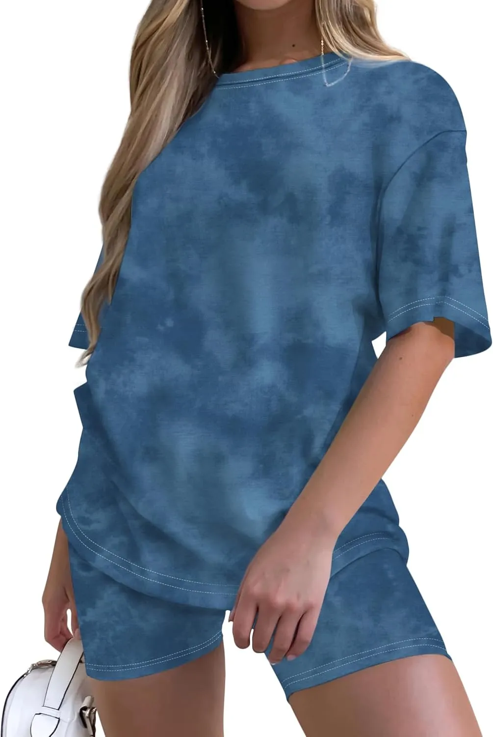 Women's Tie-Dye Set Two-Piece Outfits Summer - Casual Two Piece Short Set Short Sleeve T Shirts