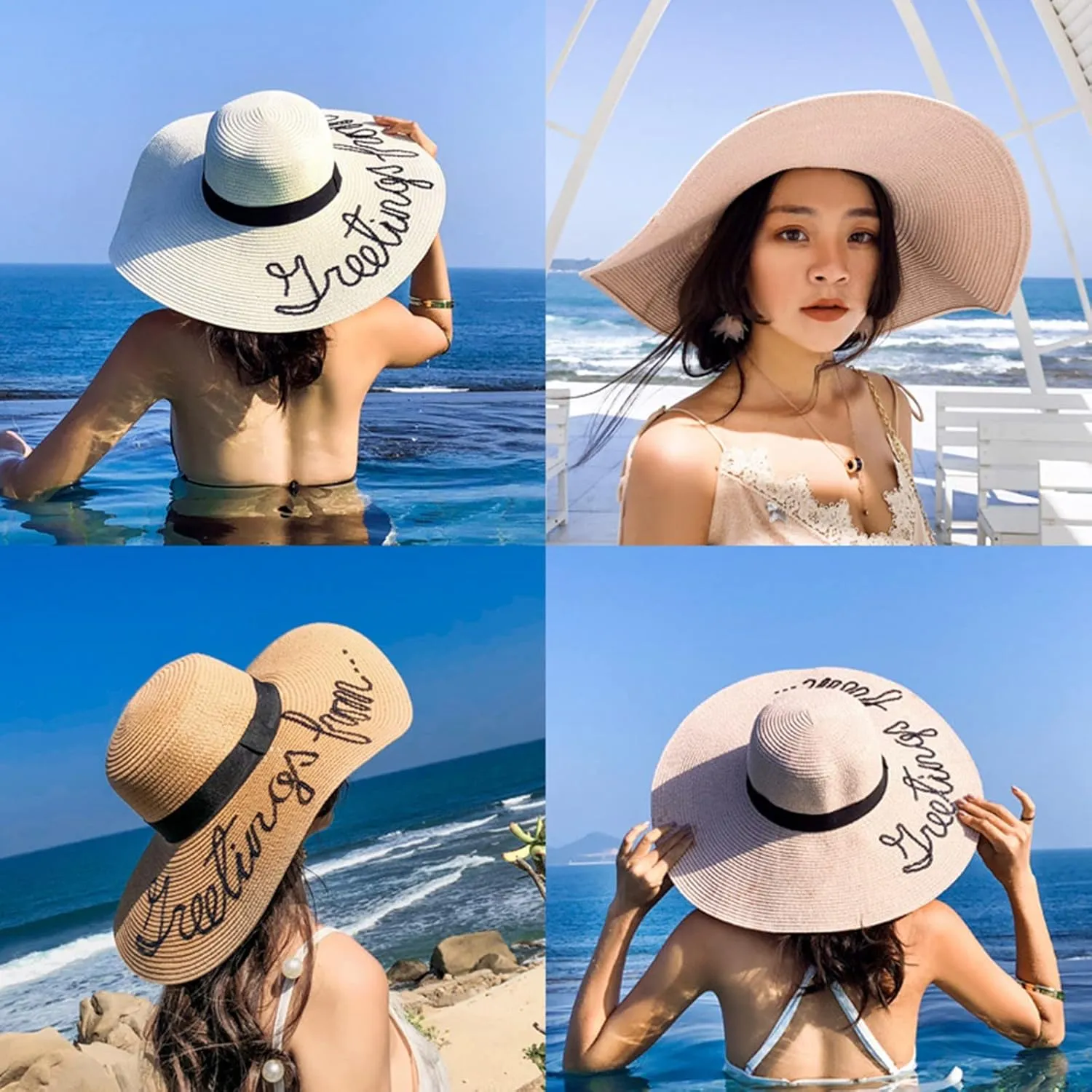 Womens Wide Brim Sun Hats Foldable Beach Bucket Hats Mesh Fishing Hat s Birthday Easter