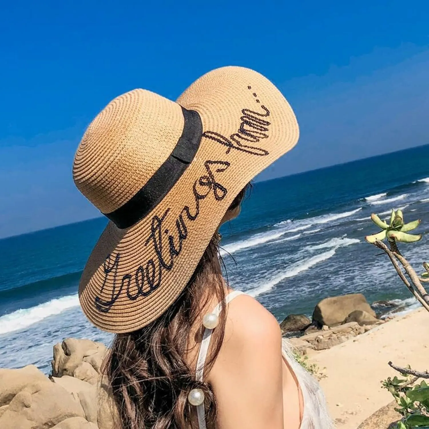 Womens Wide Brim Sun Hats Foldable Beach Bucket Hats Mesh Fishing Hat s Birthday Easter