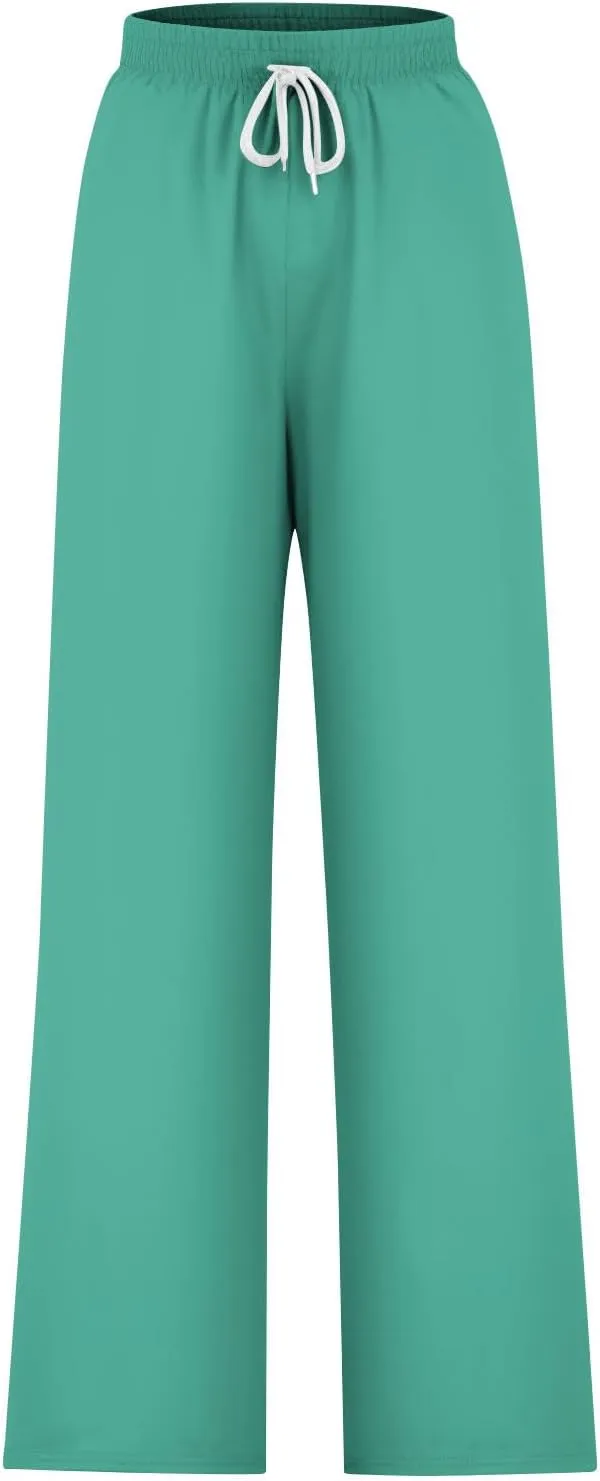 Womens Wide Leg Sweatpants Fall Plus Size Comfy Baggy Sweatpants Drawstring Loose Fit Lounge Pants Fall Fashion Outfits