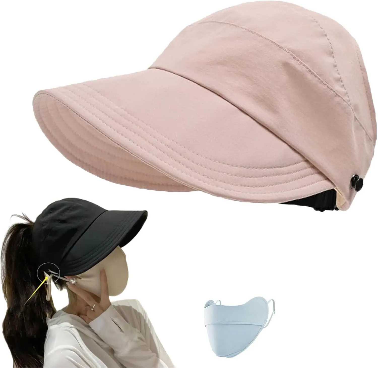 Wrap-Around Hollow-top UV Sun Hat - Outdoor Uv Protection Hollow Top Sun Hat - Outdoor Wide Brim Hats for Women