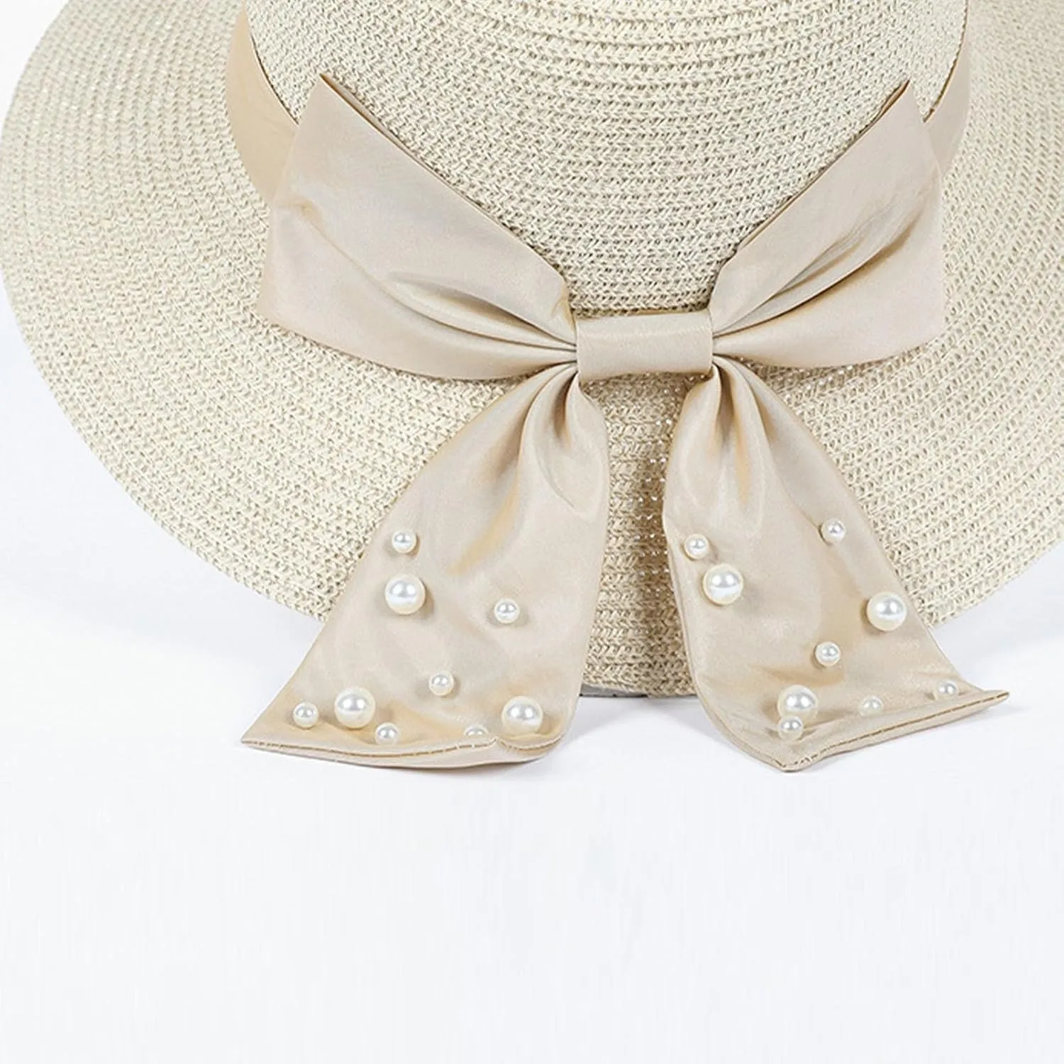 YOLAI Women Sun Hat Wide Brim Bow Knot Beach Hat Breathable Sun UPF 50  / Hat Foldable Packable Summer Hat Outdoor