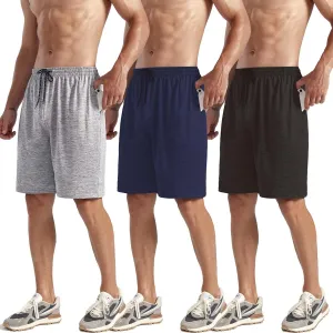 ZH Men's Athletic Shorts with Pockets and Adjustable Elastic Waistband - Quick-Dry Activewear