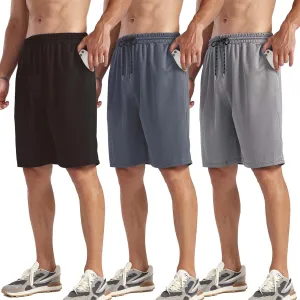 ZH Men's Athletic Shorts with Pockets and Adjustable Elastic Waistband - Quick-Dry Activewear