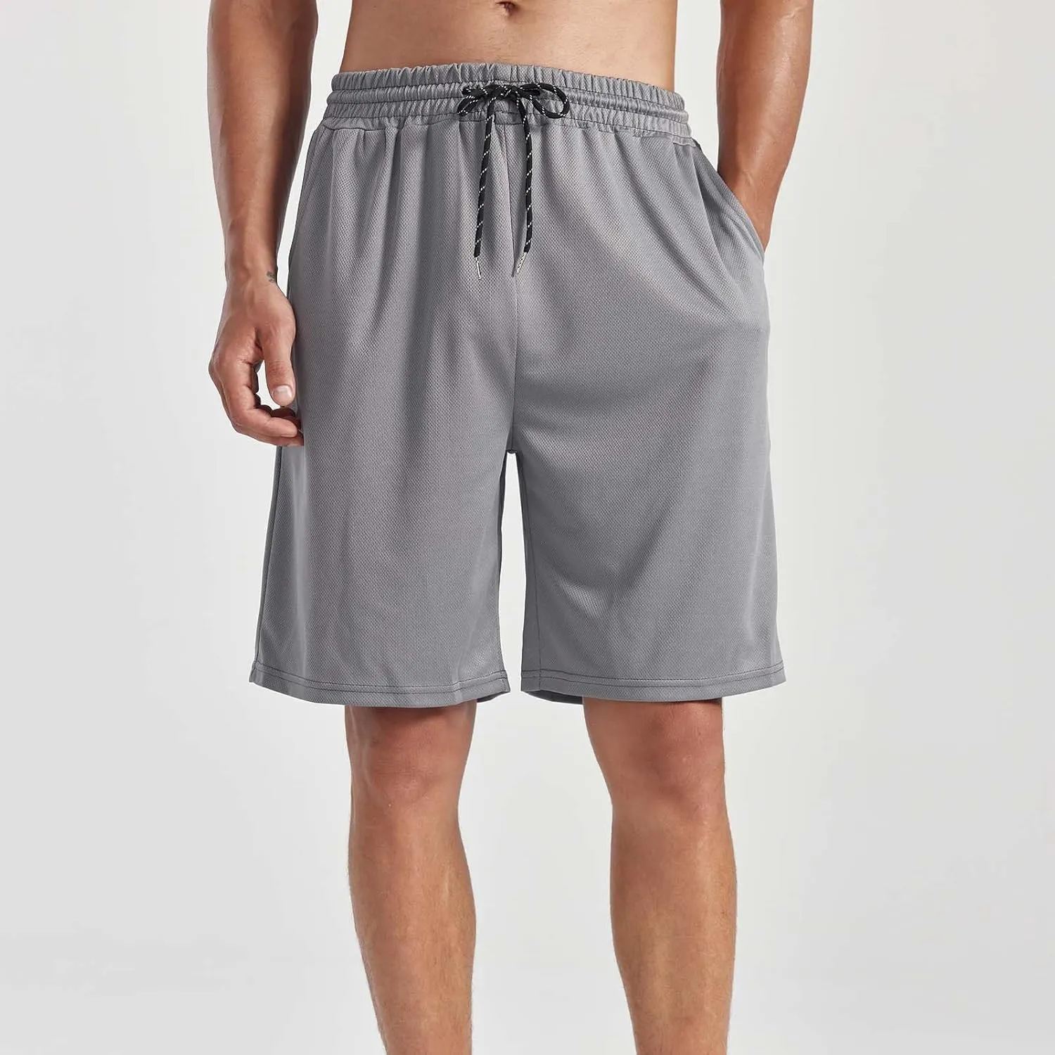 ZH Men's Athletic Shorts with Pockets and Adjustable Elastic Waistband - Quick-Dry Activewear