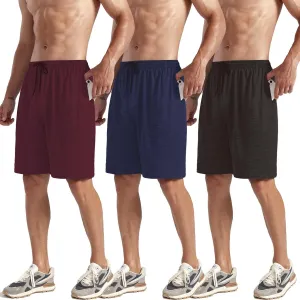 ZH Men's Athletic Shorts with Pockets and Adjustable Elastic Waistband - Quick-Dry Activewear